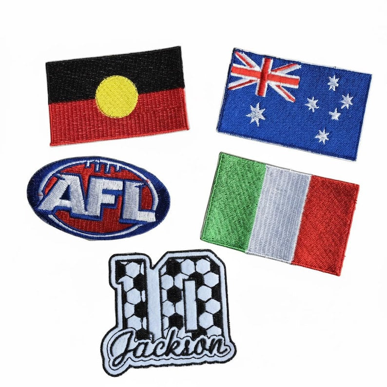 Custom flag and football patches