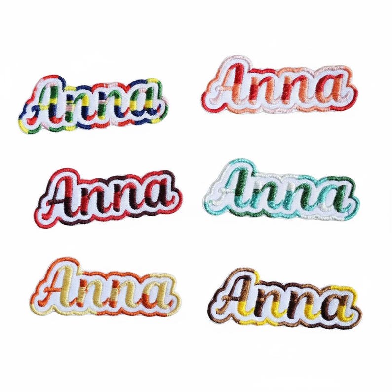 Colourful personalised Anna name patches