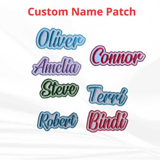 Personalised embroidered name patch example 1