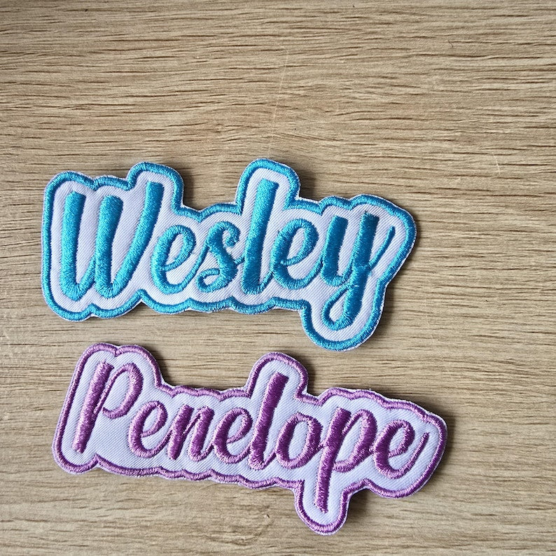 Personalised embroidered name patch example 11