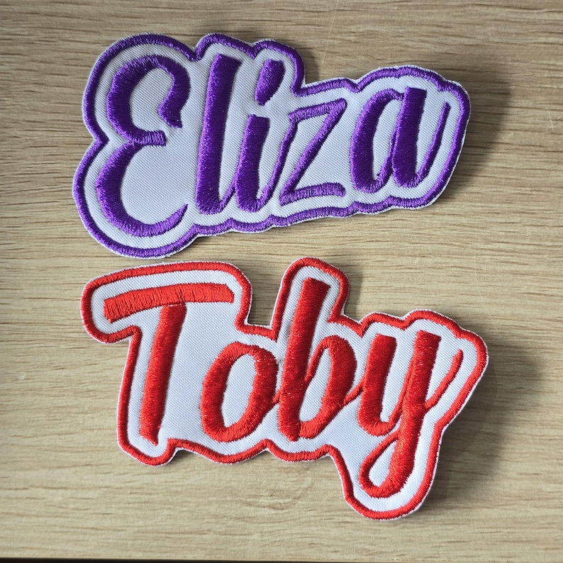Personalised embroidered name patch example 12