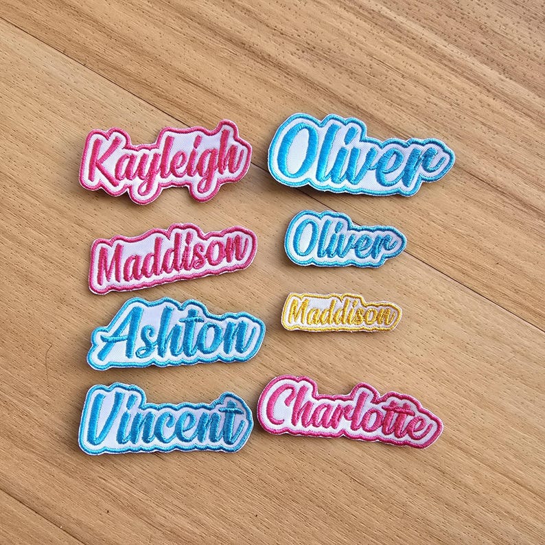 Personalised embroidered name patch example 13