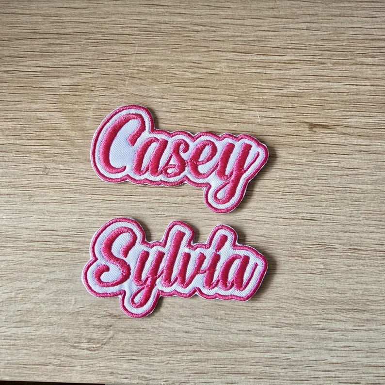 Personalised embroidered name patch example 14