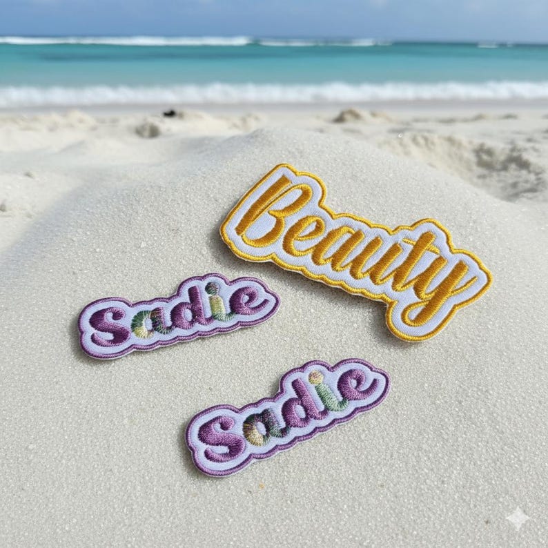 Personalised embroidered name patch example 5