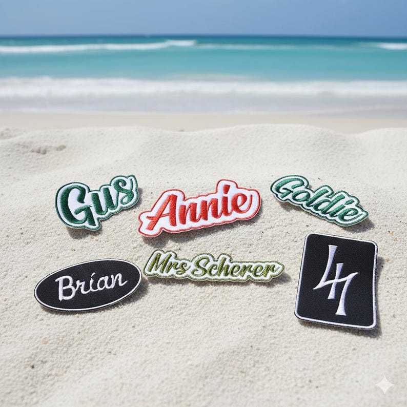 Personalised embroidered name patch example 7