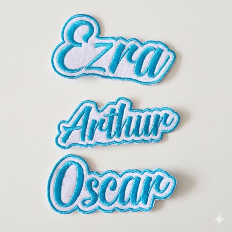 Personalised embroidered name patch example 8